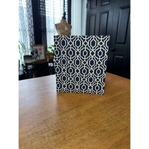 Navy Blue & White Lamp shade 8”x7” square